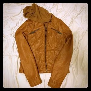 Brown leather jacket
